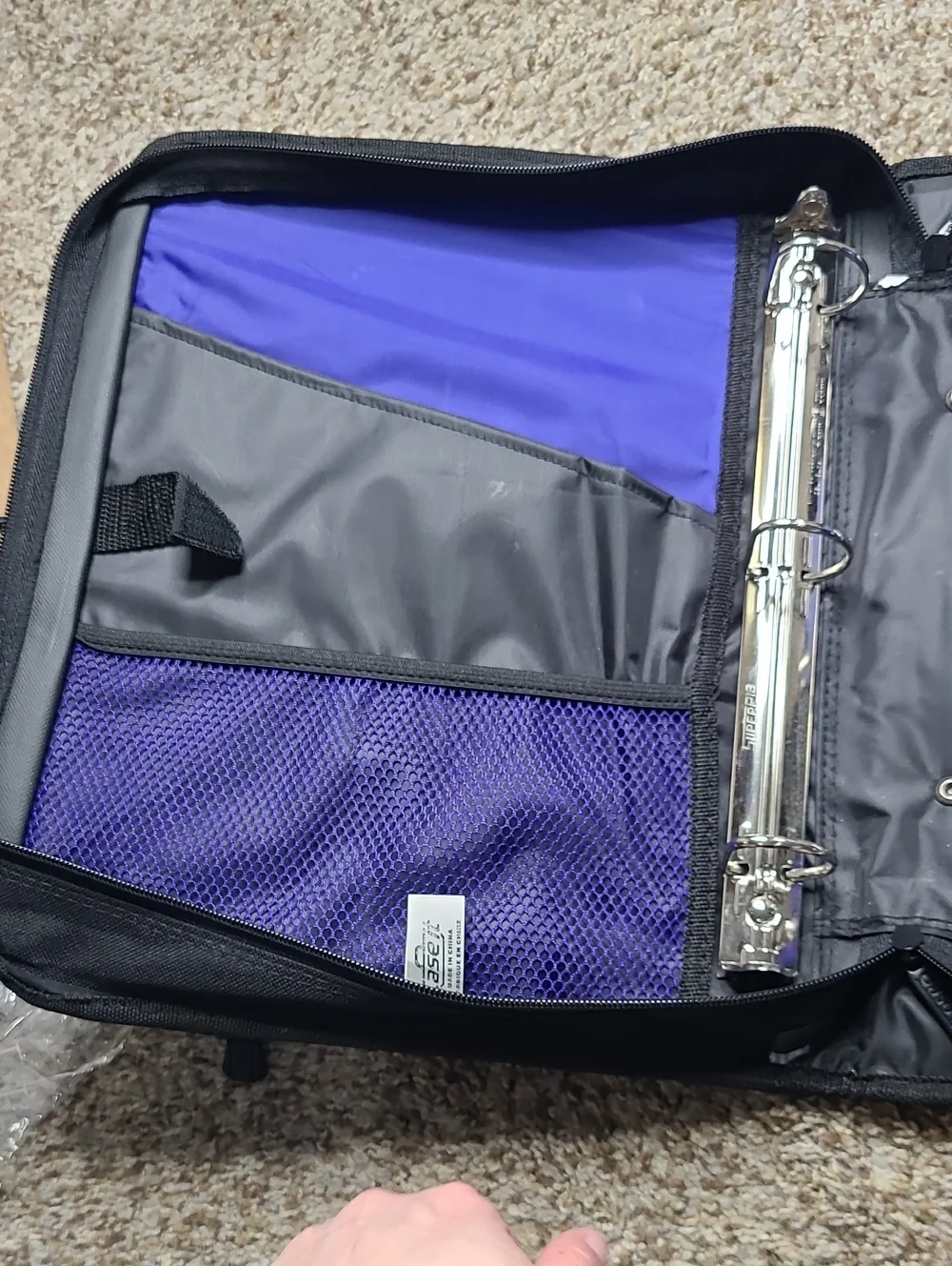 Case-it Blue and Black Double Zippered Binder Organizer